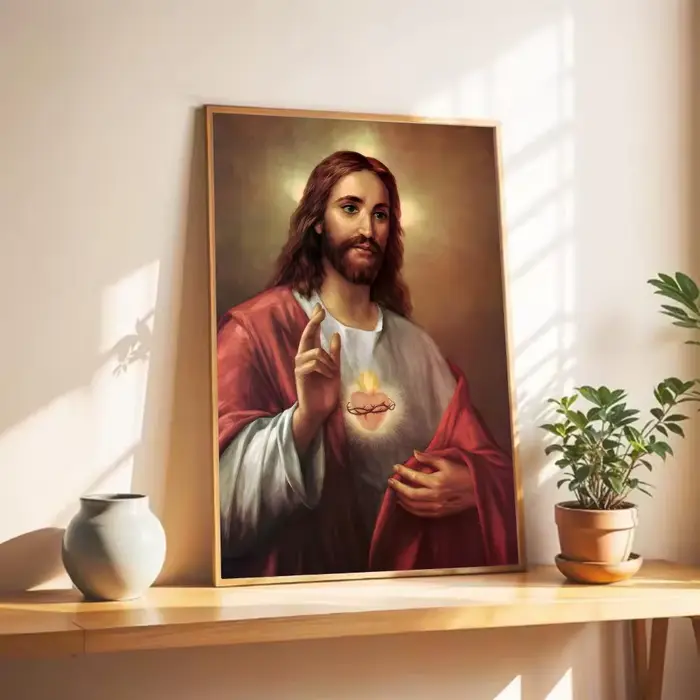 Affiche sur toile du Sacré-Cœur de Jésus