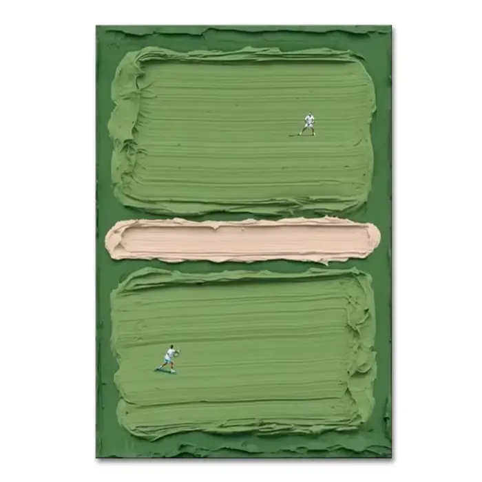 Mintura, peinture à l'huile sur toile de terrain de Tennis vert à Texture abstraite peinte à la main