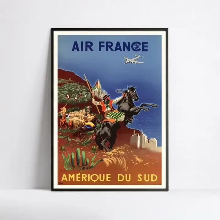 Affiches vintage Air France, publicité aérienne, peinture sur toile esthétique, impression d'art mur