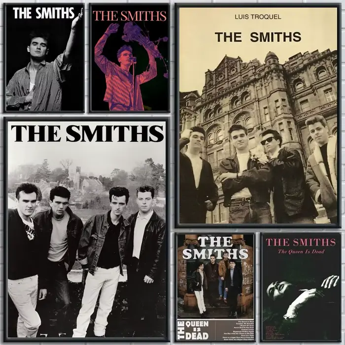 Affiche sur toile avec peinture et calligraphie du groupe The s-Smiths