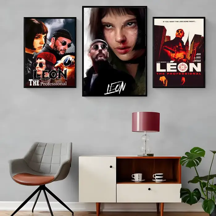 Affiche en toile de calligraphie de film classique Leon