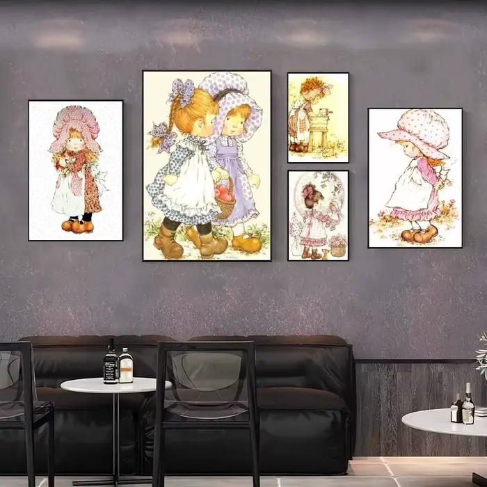 Dessin animé Sarah Kay affiche galerie décoration de la maison Stickers muraux salon chambre cadeaux
