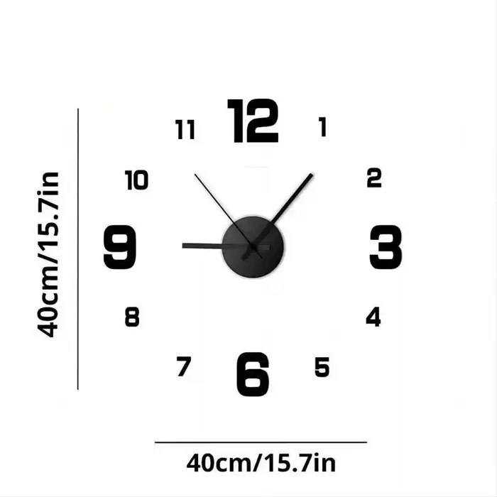 3D créatif sans cadre bricolage tenture murale horloge stickers muraux maison muet