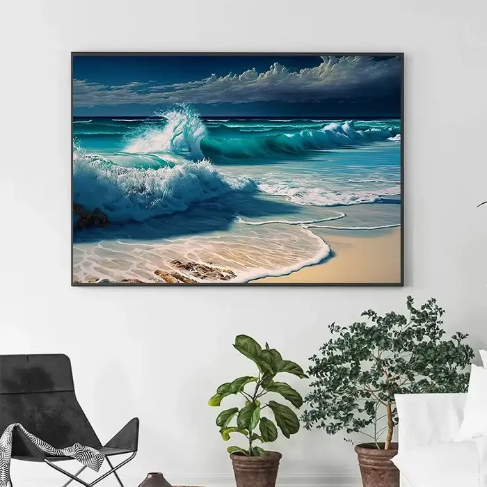 Toile de peinture de paysage marin de plage