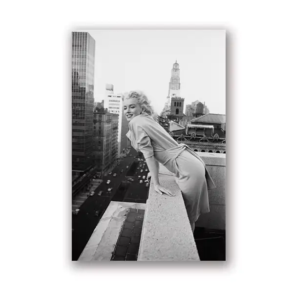 Affiche sur toile Vintage noire et blanche, affiche imprimée sur le balcon de l'hôtel de l'entrepôt 