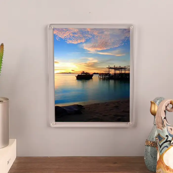 Cadre photo mural, cadres photo magnétiques en acrylique pour affichage d'images, cadres photo trans