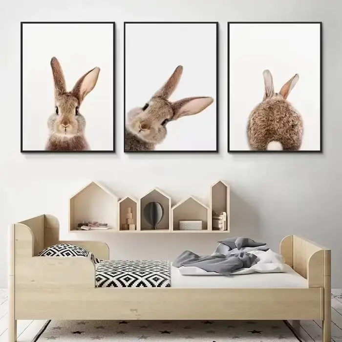Affiche familiale personnalisée avec impression de lapin