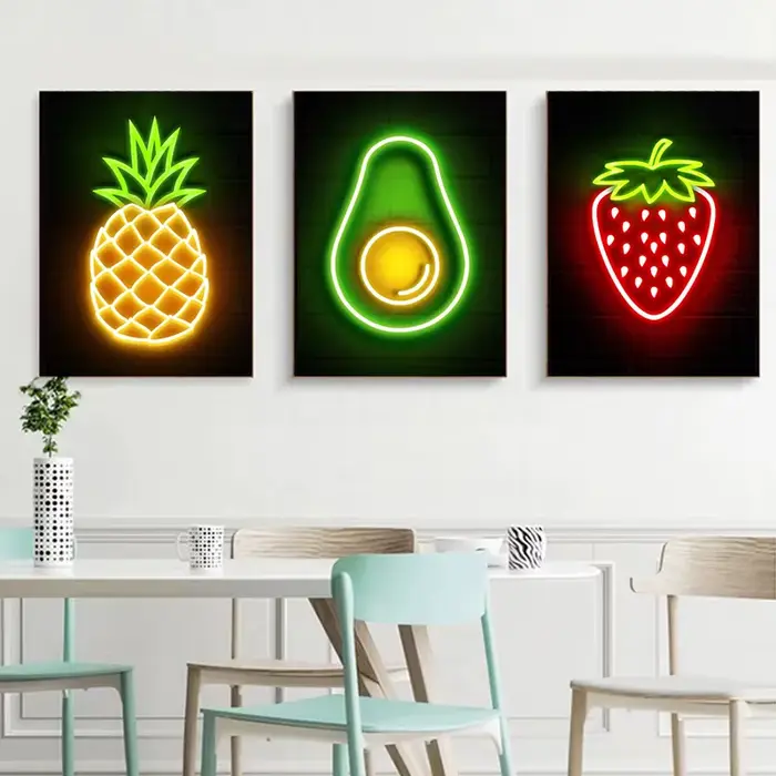 Affiche en néon d'ananas