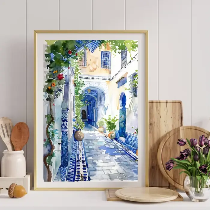 Affiche d'interconnexion paysage côtier européen