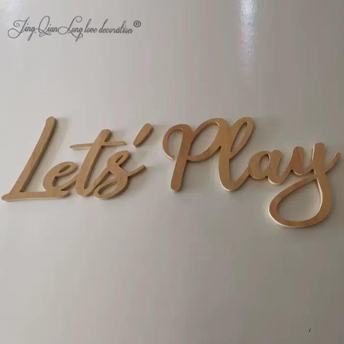 Panneau mural Let's PLAY – Décor de salle de jeux pour enfants – Chambre à coucher