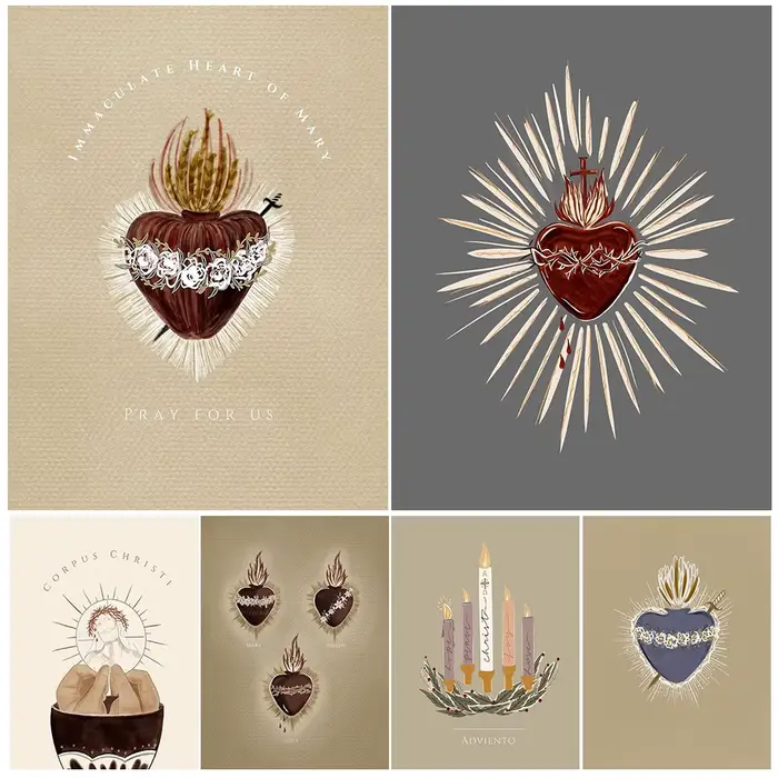 Affiches de la religion du Sacré-Cœur