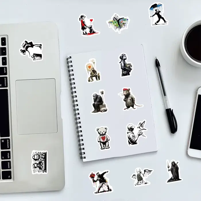 100 autocollants Banksy Art Graffiti DIY créatifs pour skateboard