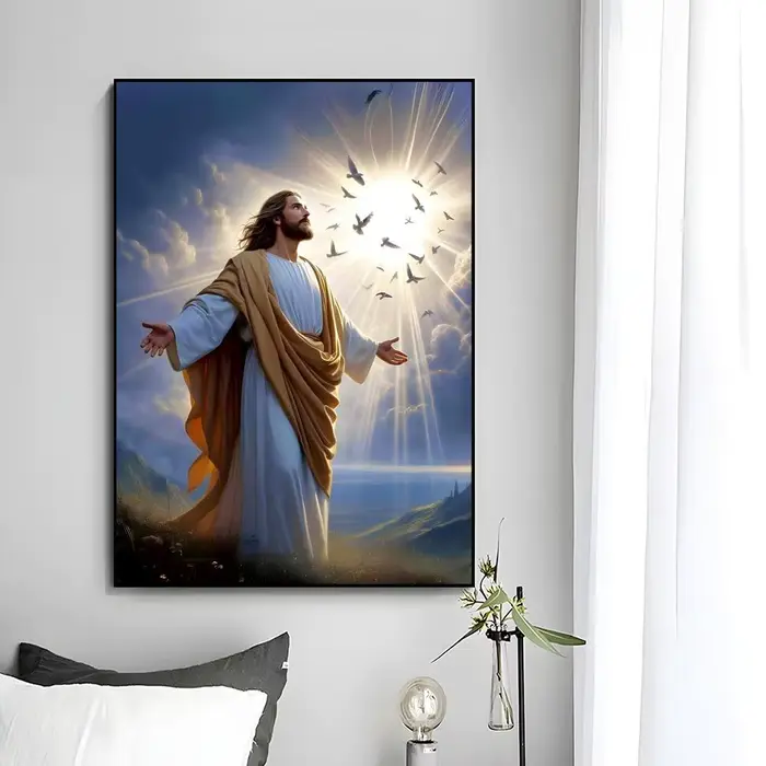 Affiche murale en toile avec dieu jésus, Art imprimé, décoration murale pour la maison, cadeau sans 