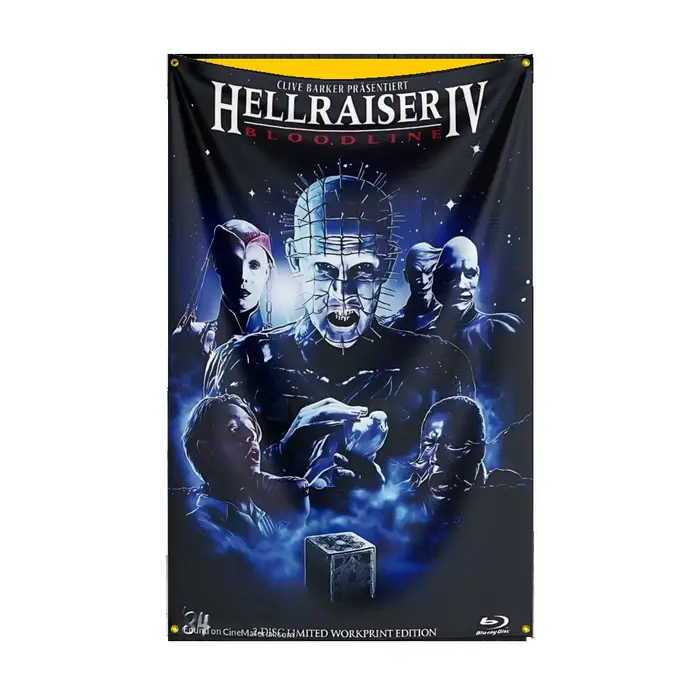 Drapeau h-hellraiser, 3x5 pieds, drapeau de film d'horreur classique, bannière murale suspendue pour Halloween, décor d'affiche de film