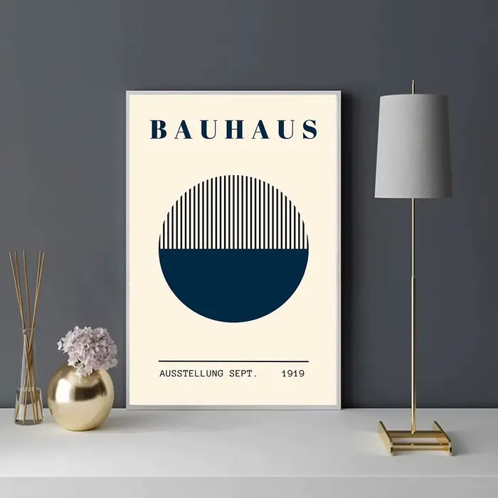 Affiche d'art géométrique moderne Bauhaus, simplicité artistique, style vintage classique, idéale po