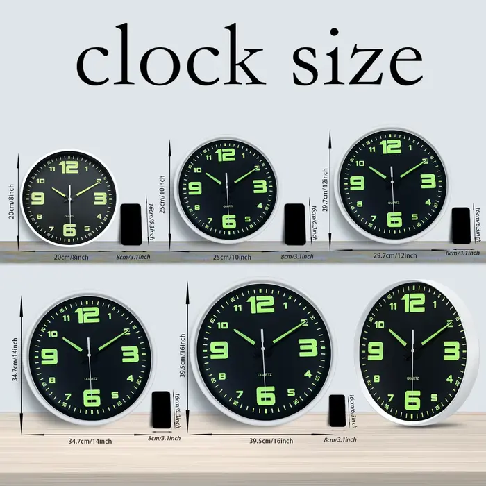Une horloge murale en verre plastique lumineux unique, horloge lumineuse ronde et silencieuse modern