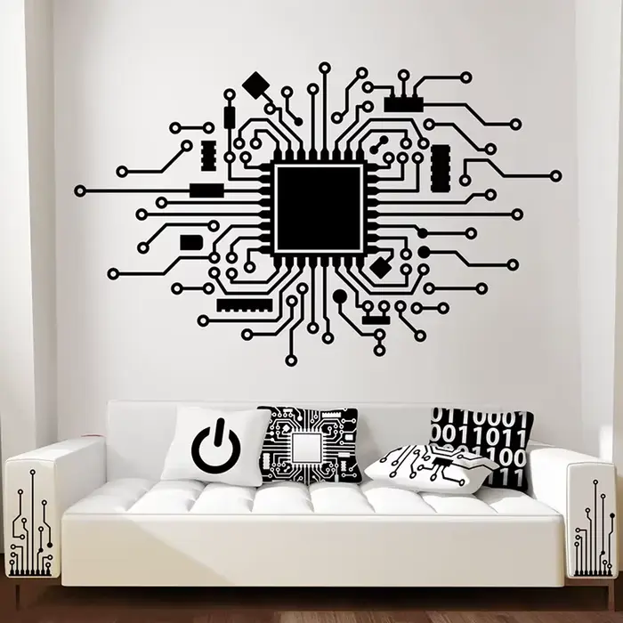 Autocollant mural pour ordinateur, processeur IT, producteur de musique numérique, Hacker, autocolla