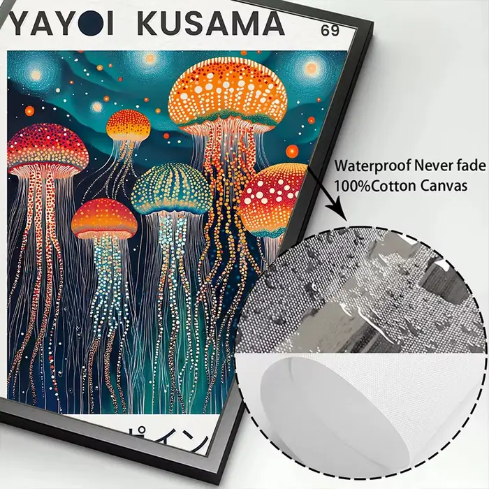 Yayoi Kusama affiche sur toile méduse Art
