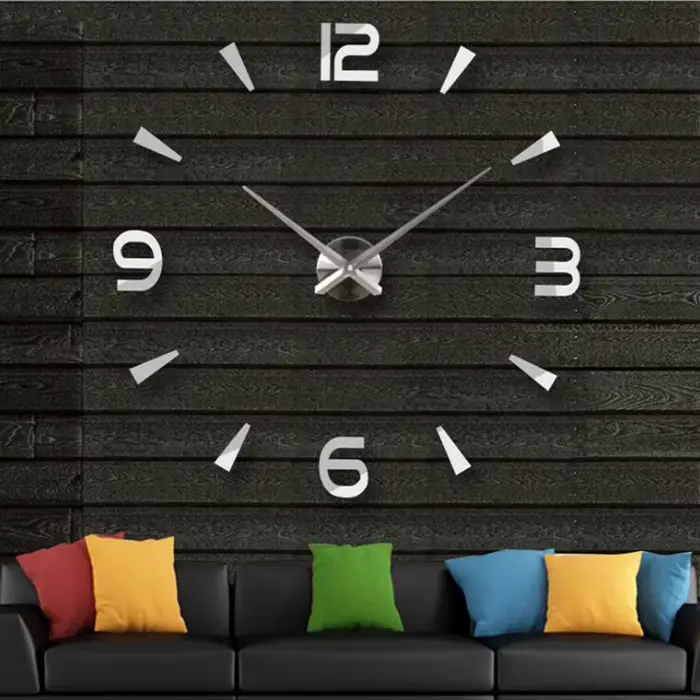 Grande Horloge Murale 3D Sans Cadre