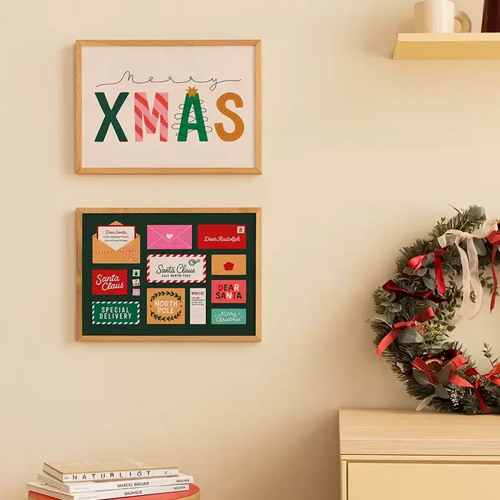 Affiche de décoration de boule d'arbre de noël