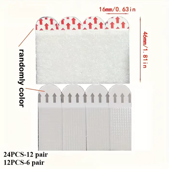 12/24 paires de crochets muraux adhésifs double face amovibles sans perçage pour cadres et œuvres d'art