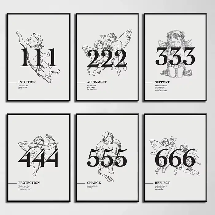 Affiche imprimée avec numéro d'ange 777
