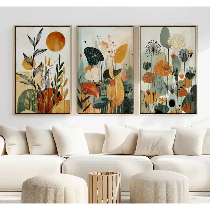 Lot de 3 affiches murales bohèmes sans cadre