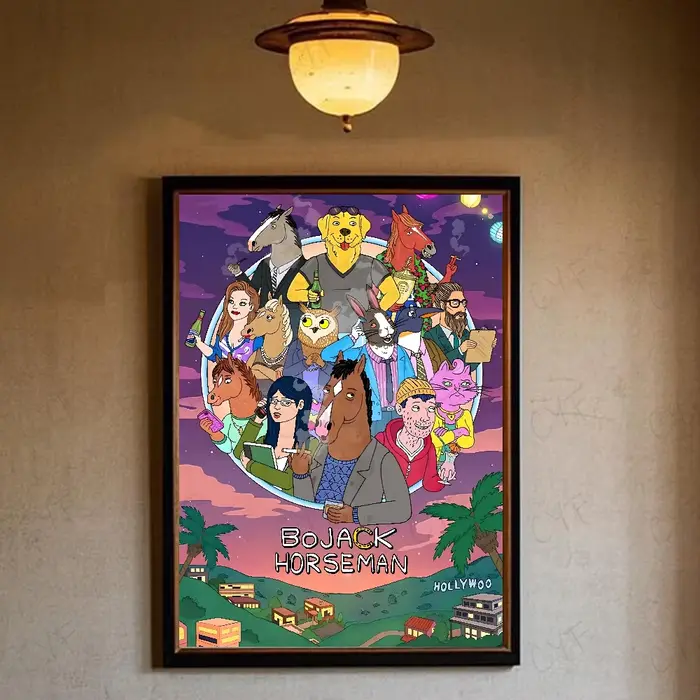 B-BoJack – affiche de dessin animé H-Horseman, Art mural polyvalent pour salon, chambre à coucher, b