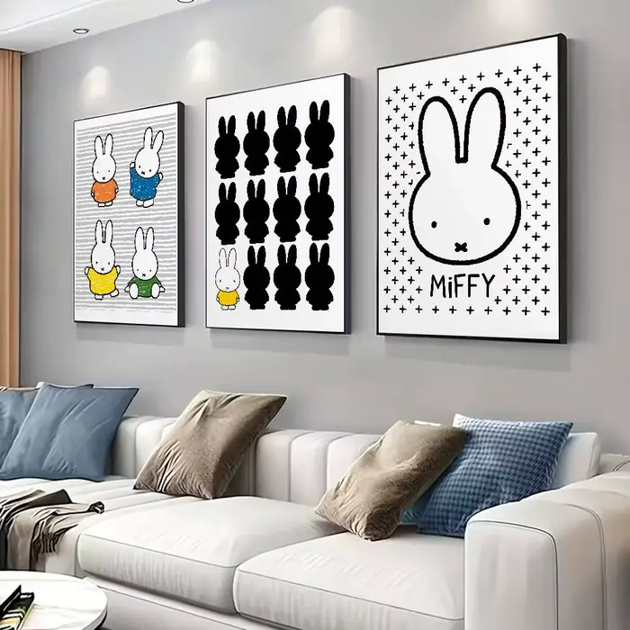 Affiche M-Miffy Kawaii pour la décoration moderne des bureaux à domicile