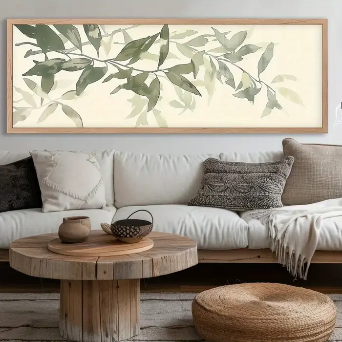 Toile imprimée plante verte sauge