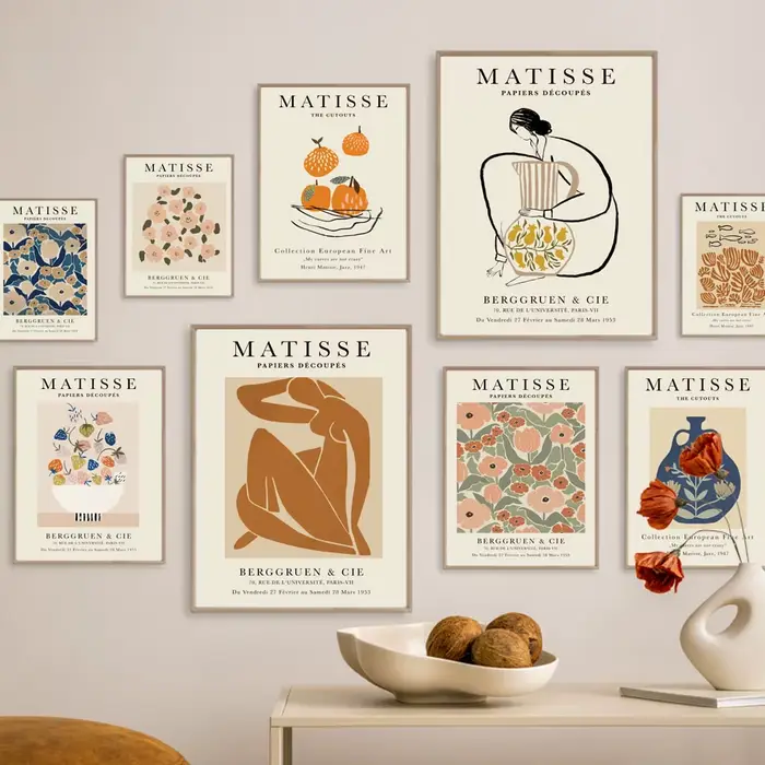 Peinture sur toile abstraite Matisse, femme, corps, vase à fleurs, art mural, affiche vintage nordique et impressions pour décoration de salon