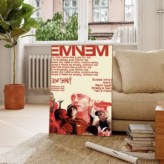 Ared E-Eminem DIY Sticky Poster, Vintage Room Bar, 73Decor, Home Decor