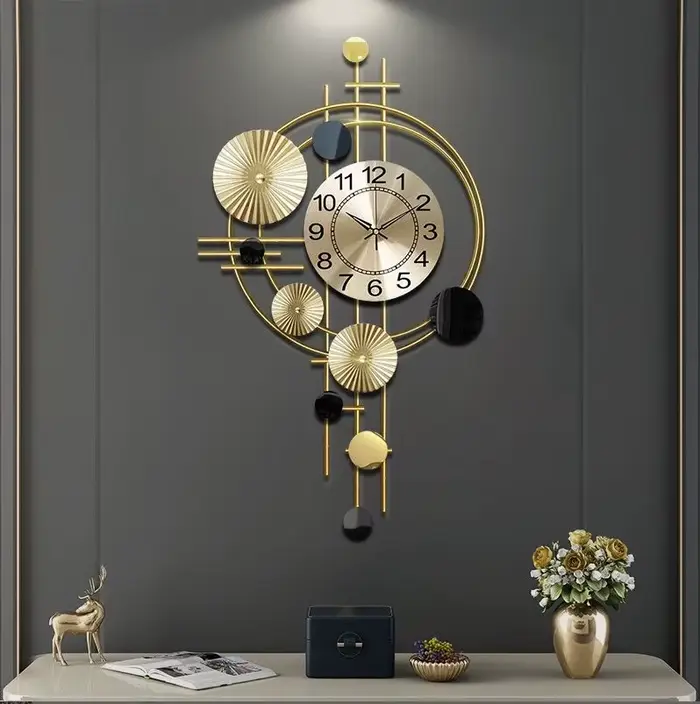Grande horloge murale en fer forgé, décoration murale européenne pour maison, étude, chambre à couch