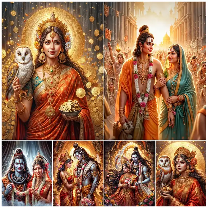 Parvati Sati Shiva affiches de mythologie hindoue images murales pour salon affiche de dessin animé mur Art toile peinture sans cadre