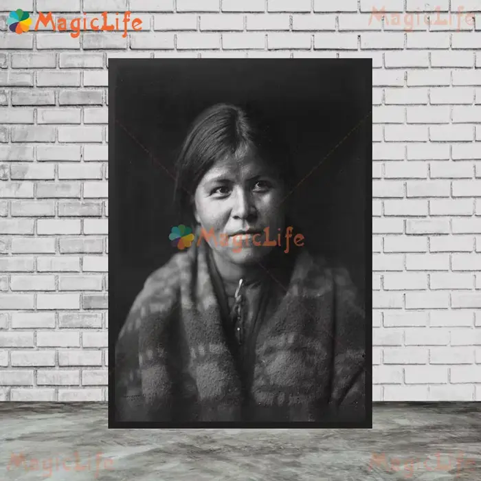 Portrait de fille indienne femme leader de la tribu, images murales pour salon, décoration de maison