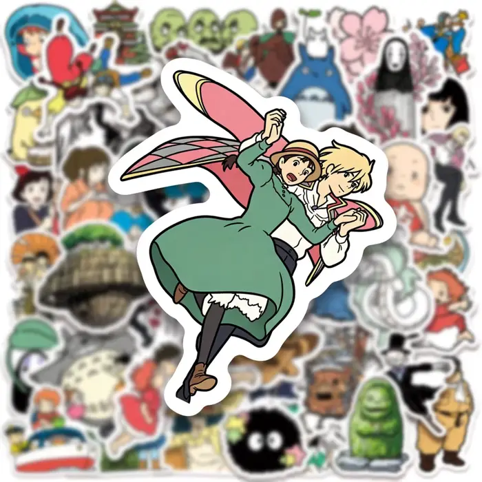 50 autocollants décoratifs imperméables sur le thème de l'anime japonais Studio Ghibli