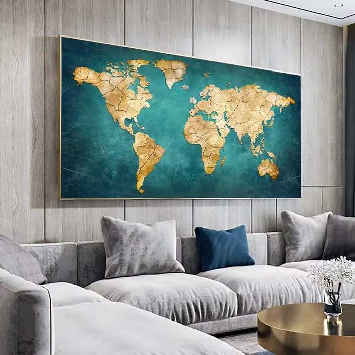 Décoration murale moderne carte du monde