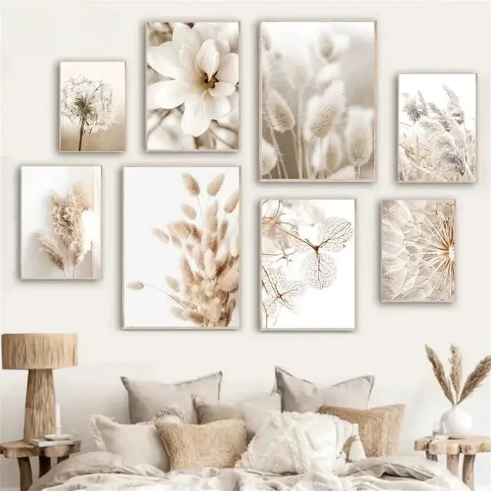 Affiche de peinture de pissenlit Beige nordique