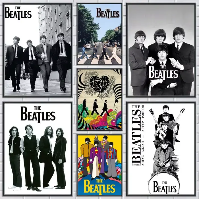 POP Rock Band The b-B-Beatles-ES affiche autocollants muraux modernes et élégants pour la décoration intérieure salon dortoir Art mural