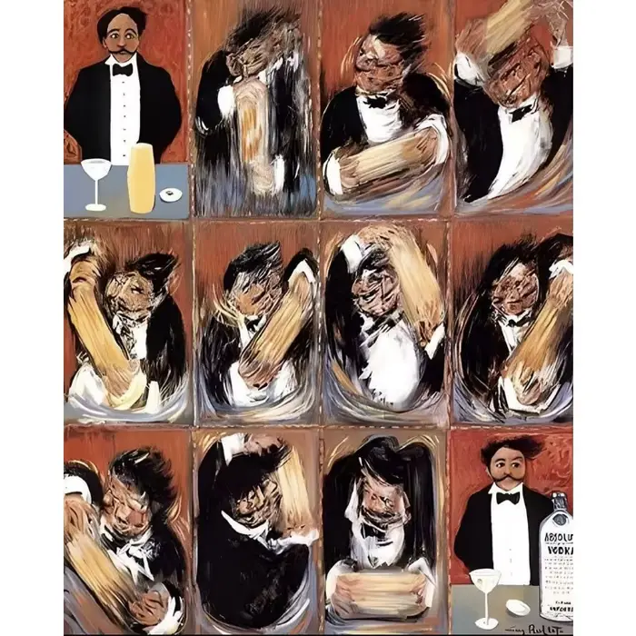 Affiche murale imprimée The Making of The Perfect Martini Guy Buffet, peinture sur toile pour salle 