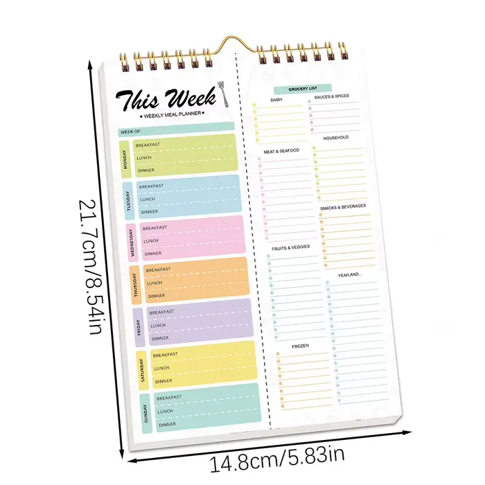 Bloc-notes de planification des repas
