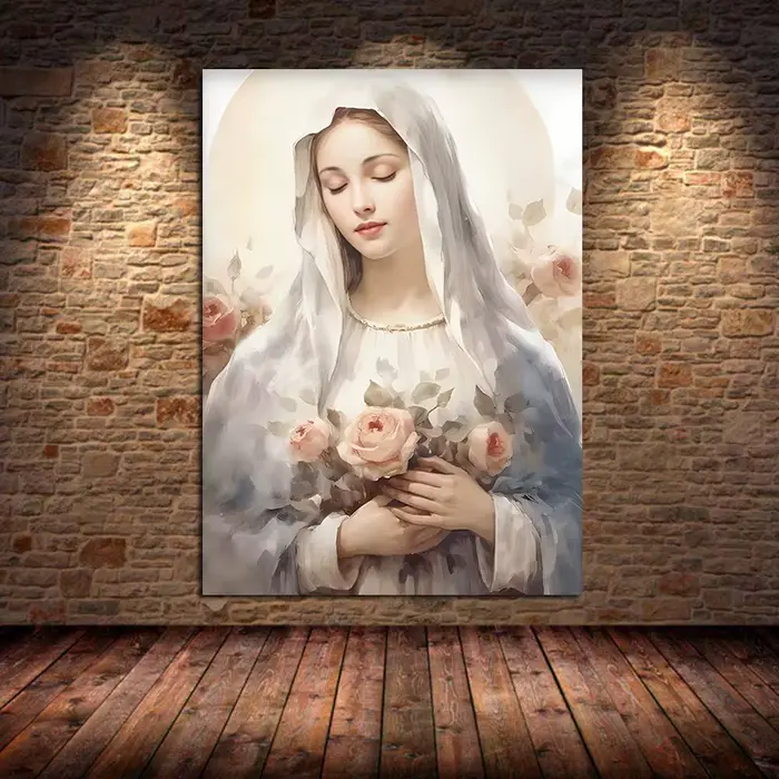 Affiche d'art de la Sainte Vierge Marie avec l'enfant