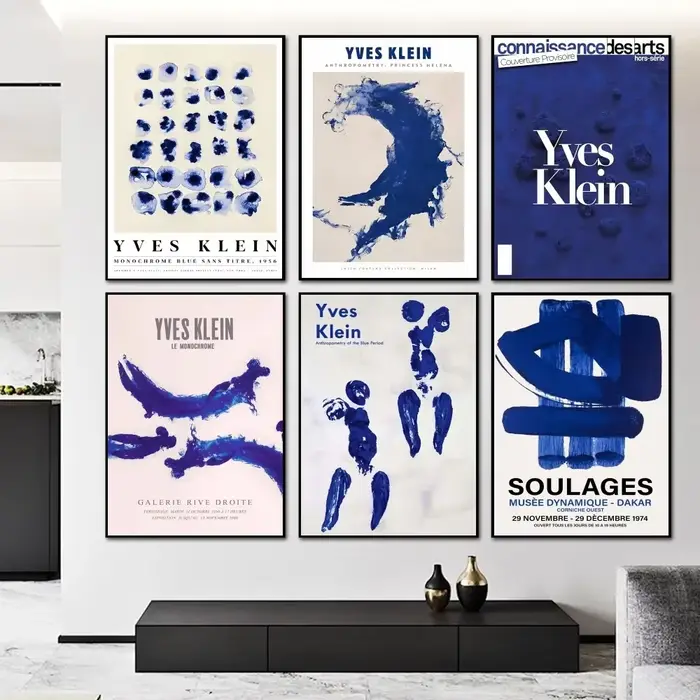 Yves Klein – affiche de galerie d'exposition bleue