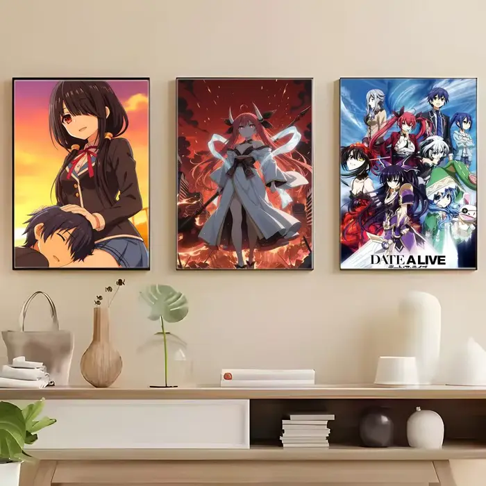 Affiche iconique d'anime romantique D-Date A Live, impression d'art mural, affiche décorative, décoration murale, décoration de la maison, cadeau, sans cadre