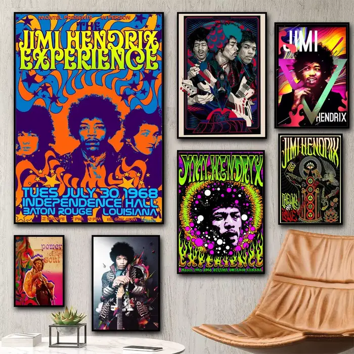SINGER J-JIMI H-HENDRIX peinture calligraphie toile affiche: sans plis imperméable Durable tous les espaces décoration murale