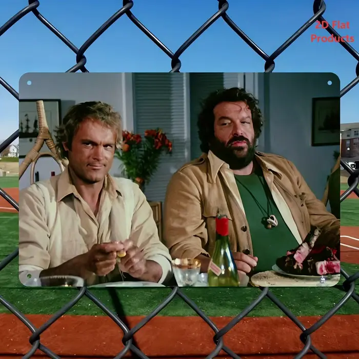 Affiche de film Vintage Spencer & Terence Hill, signe en étain, décor de film occidental rétro en mé