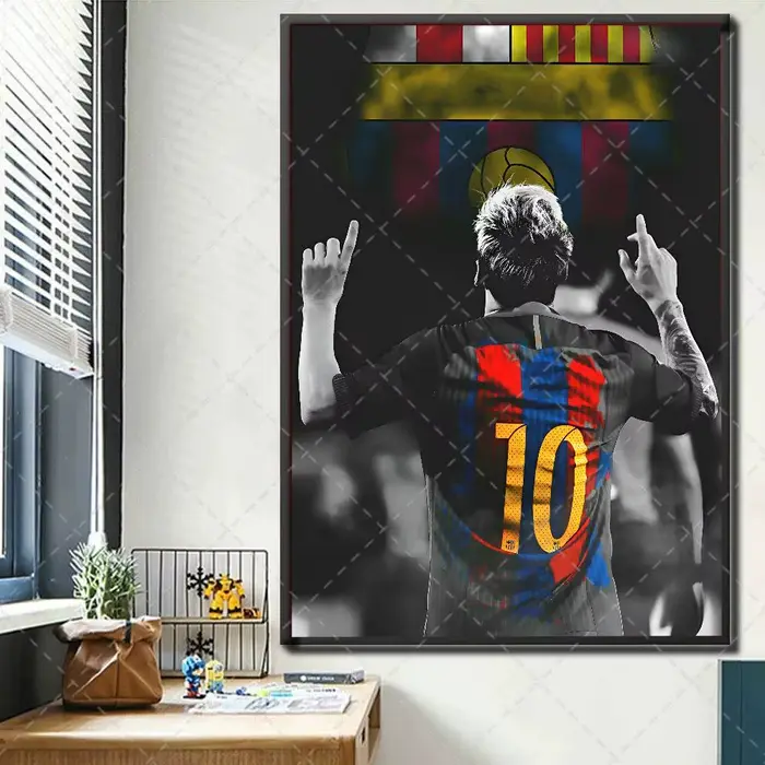 Poster de joueur de football légendaire Messi, affiche murale personnalisée sans cadre, photos pour 