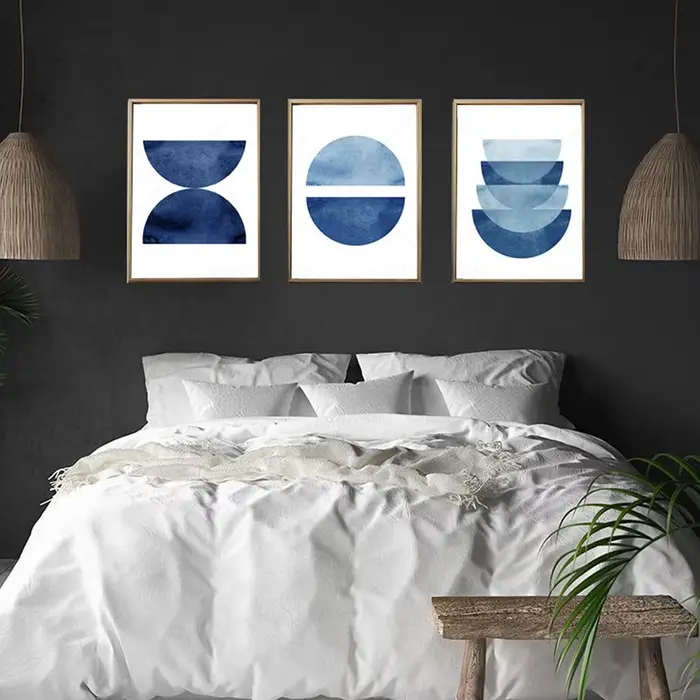 Toile de peinture abstraite bleu marine