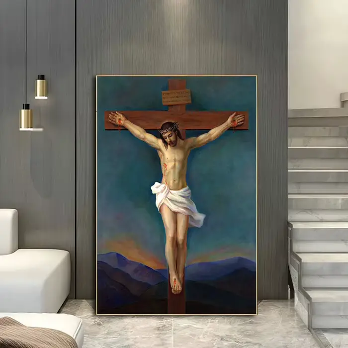 Affiche de peinture sur toile de la série religieuse de Jésus et de la Vierge Marie