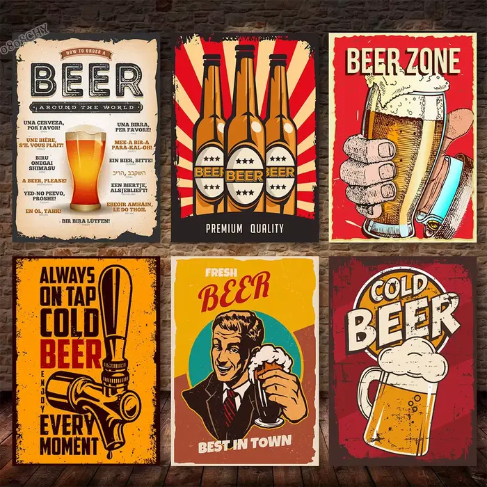 Affiche d'art mural de bière vintage